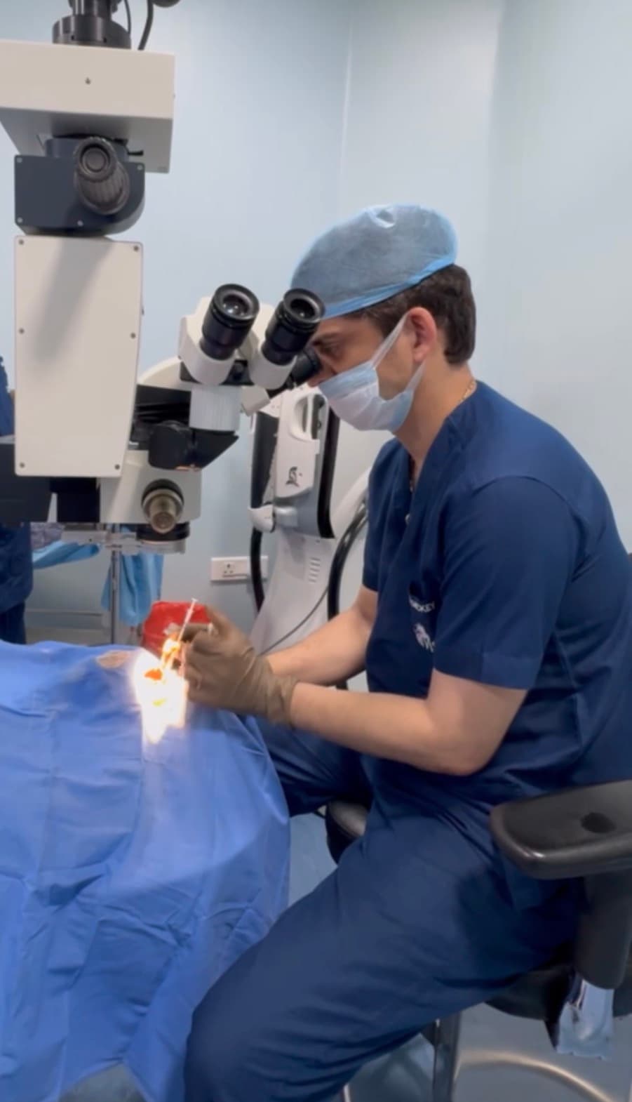 Cataract clouding the natural lens of the eye