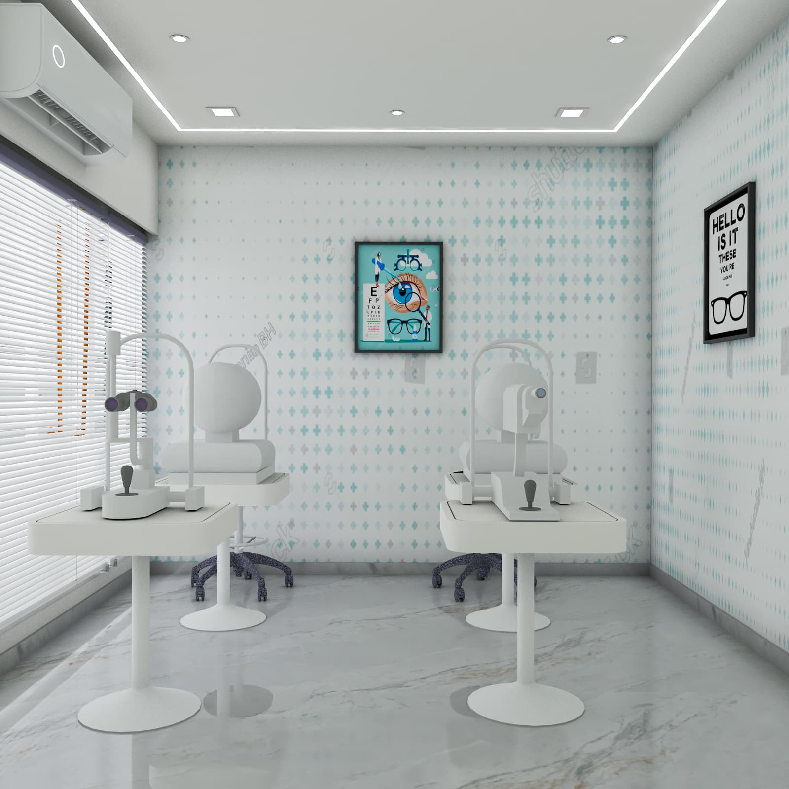 Diagnostic room with refraction equipment at Dr. Mickey's Eye Care Centre