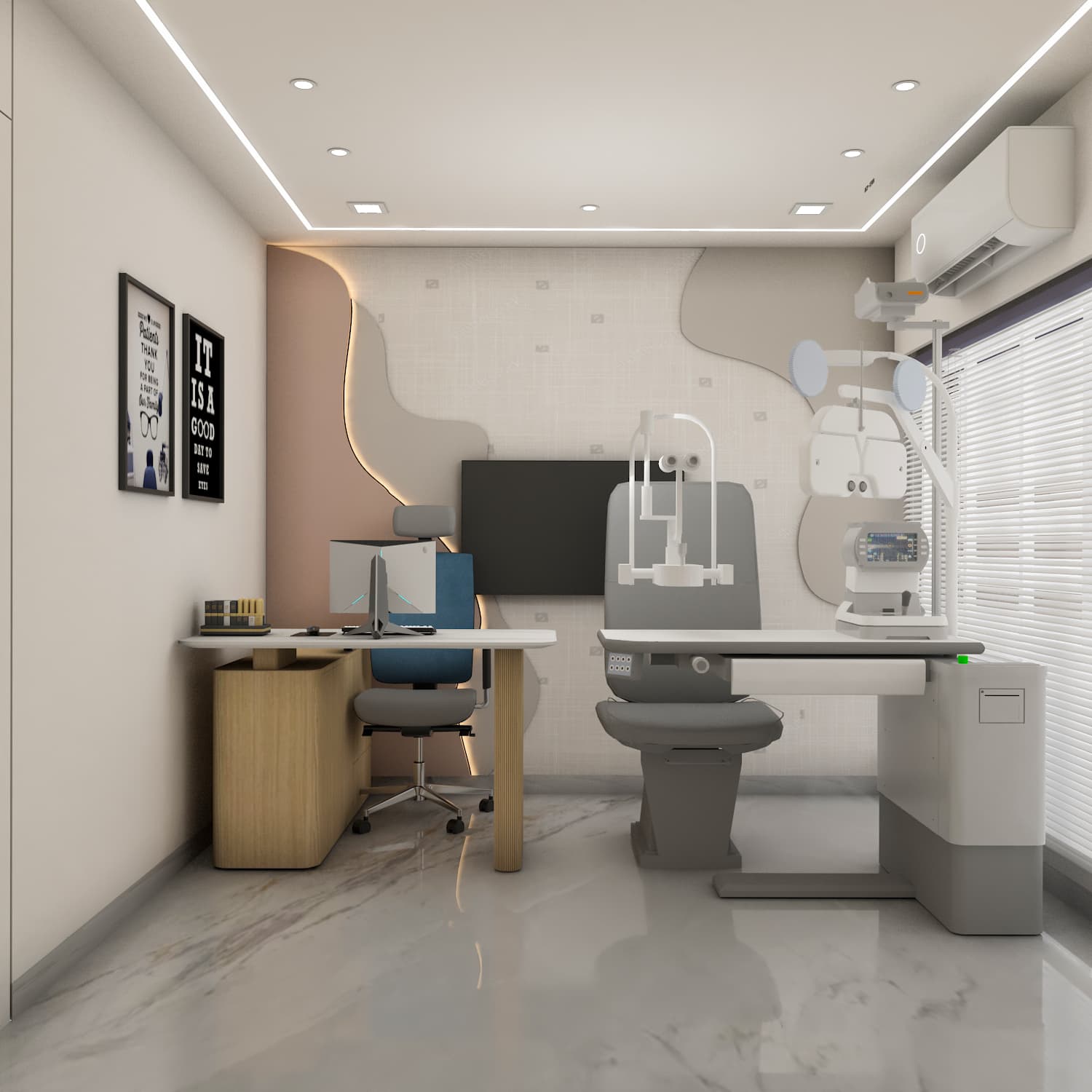 Auto-refractor and consultation room at Dr. Mickey's Eye Care Centre